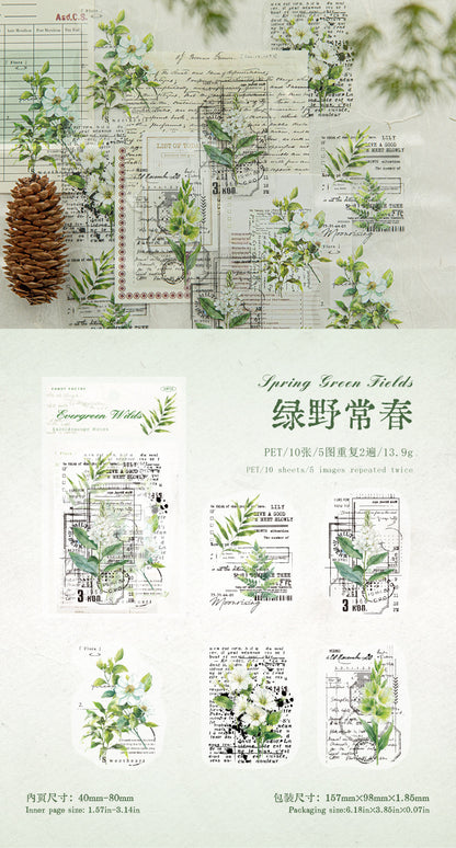 S-44  Kaleidoscope Notes Series Vintage Floral Landscaping Theme 6Style
