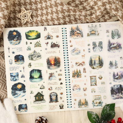 S-42 Dark Phantom Cloud Snow Series Sticker Tape Winter Theme Landscaping 6Style