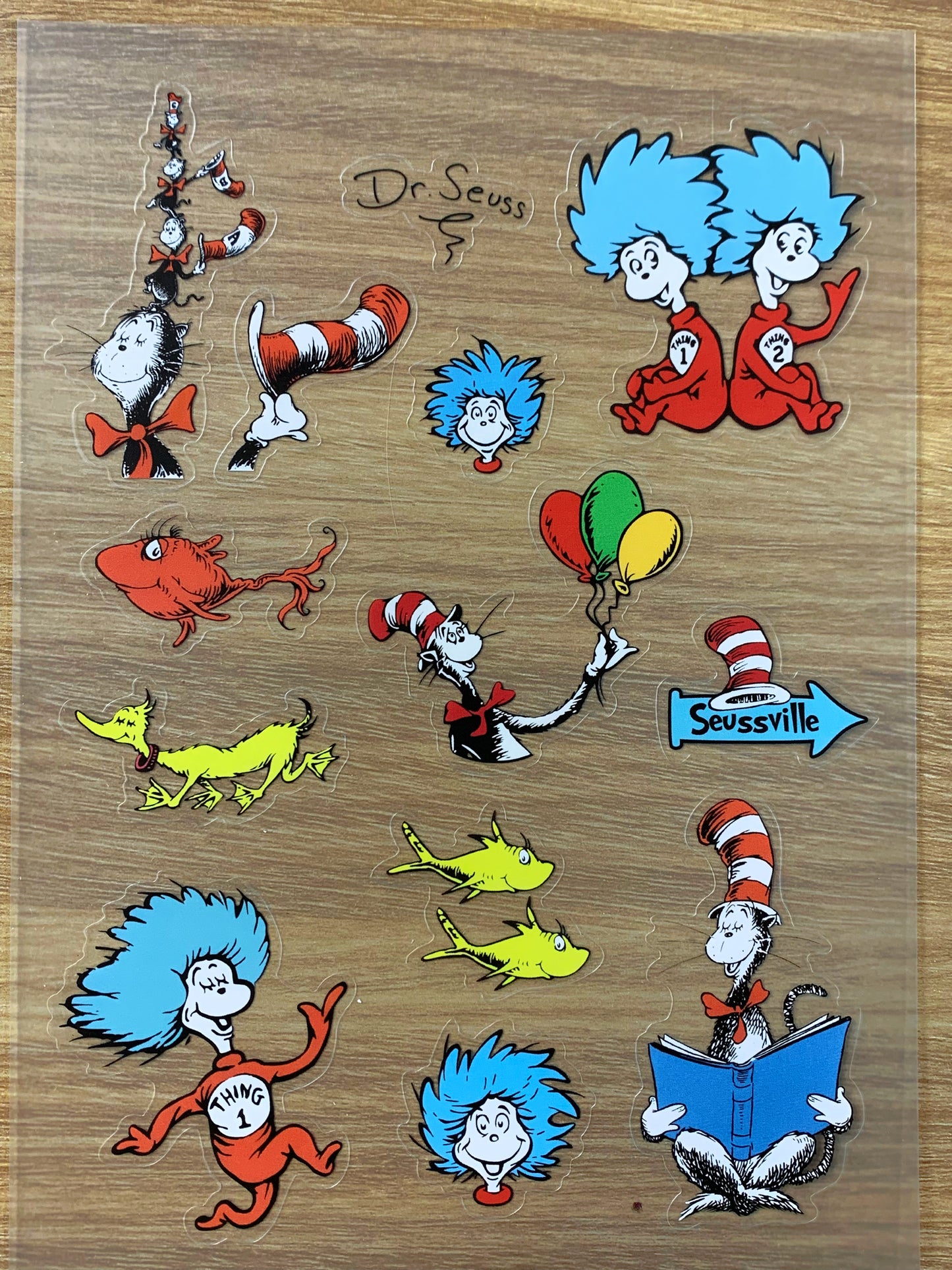 S48 Dr.seuss  sticker pet precut A5 size 2 pieces