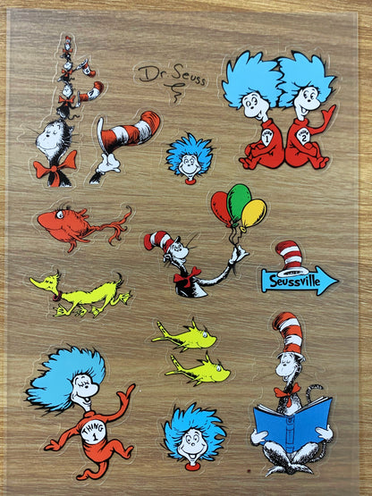 S48 Dr.seuss  sticker pet precut A5 size 2 pieces