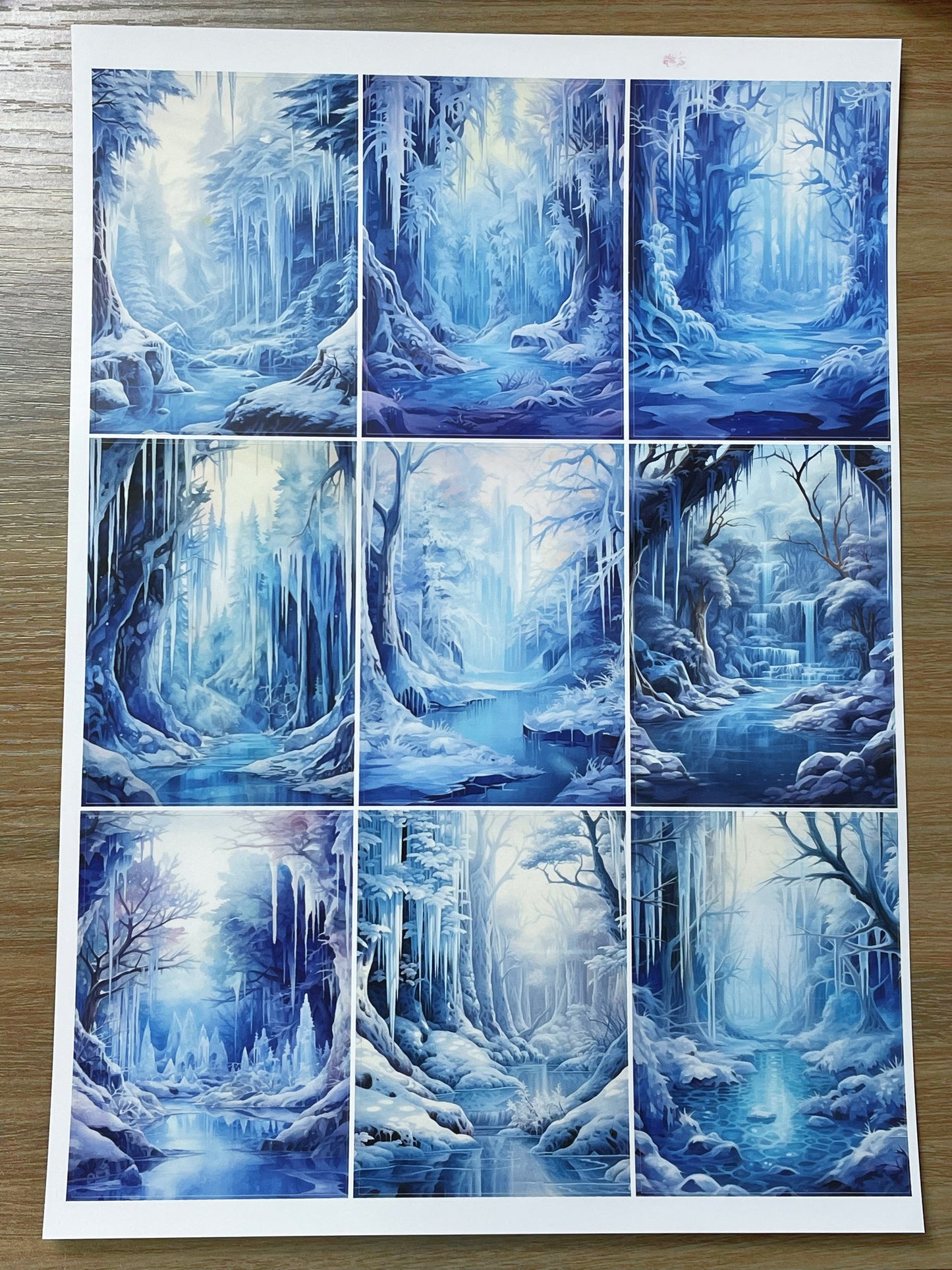 A-153  ATC background precut sticker  A4 size（1Piece)