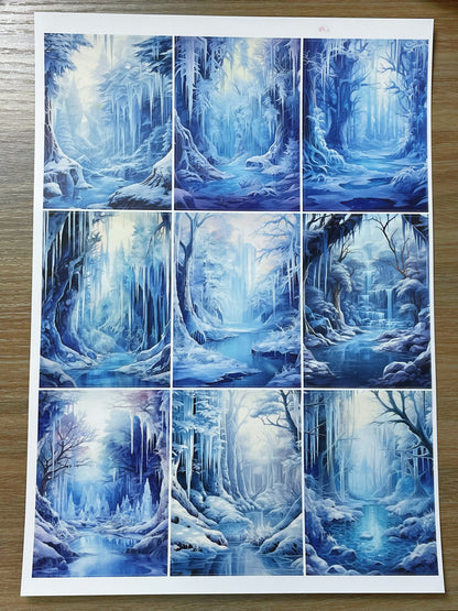A-153  ATC background precut sticker  A4 size（1Piece)
