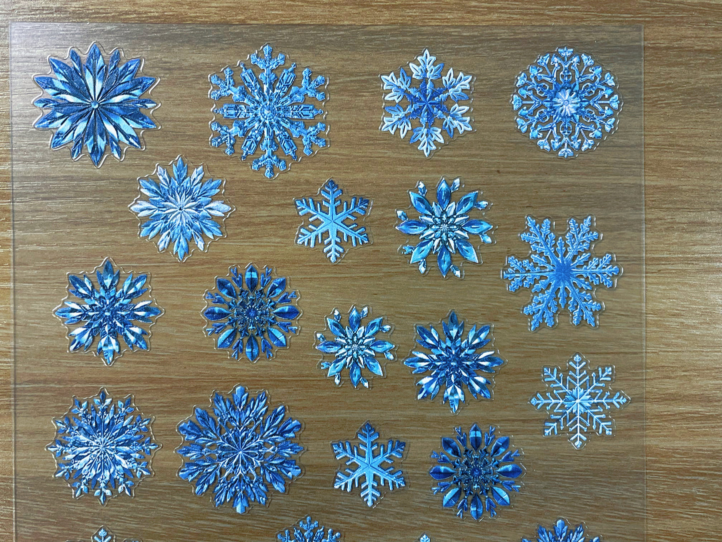 E-76 Blue Snowfall Shelters 3D Embossed sticker 1 piece