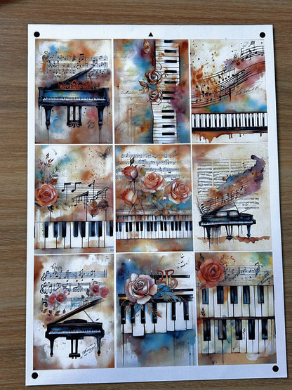 A-047  ATC background precut sticker  A4 size（1Pieces)