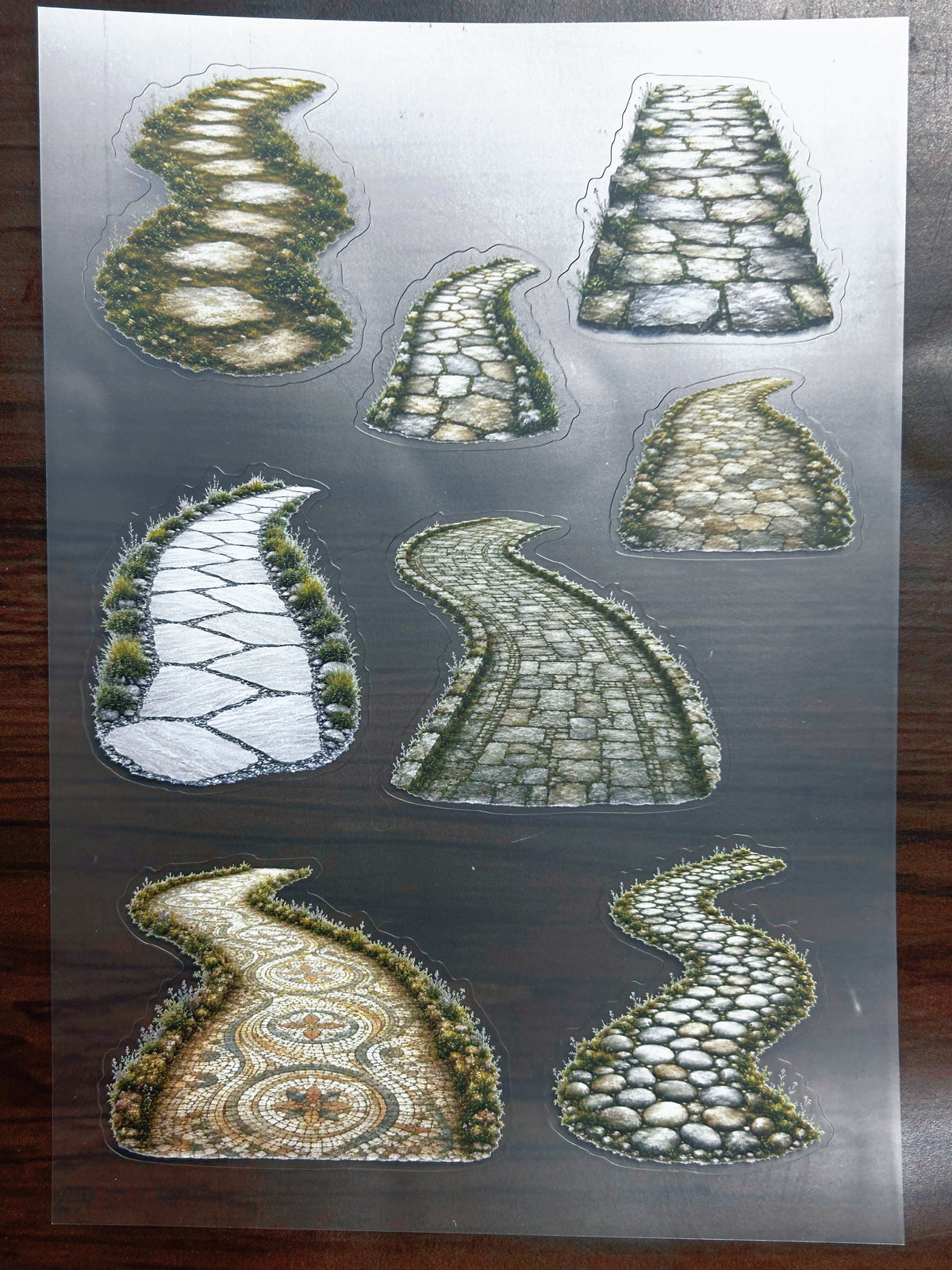 S-176 Stone Path sticker pet precut A5 size 3 pieces