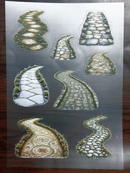 S-176 Stone Path sticker pet precut A5 size 3 pieces