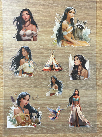S26 Pocahontas  sticker pet  precut A5 size 4 pieces