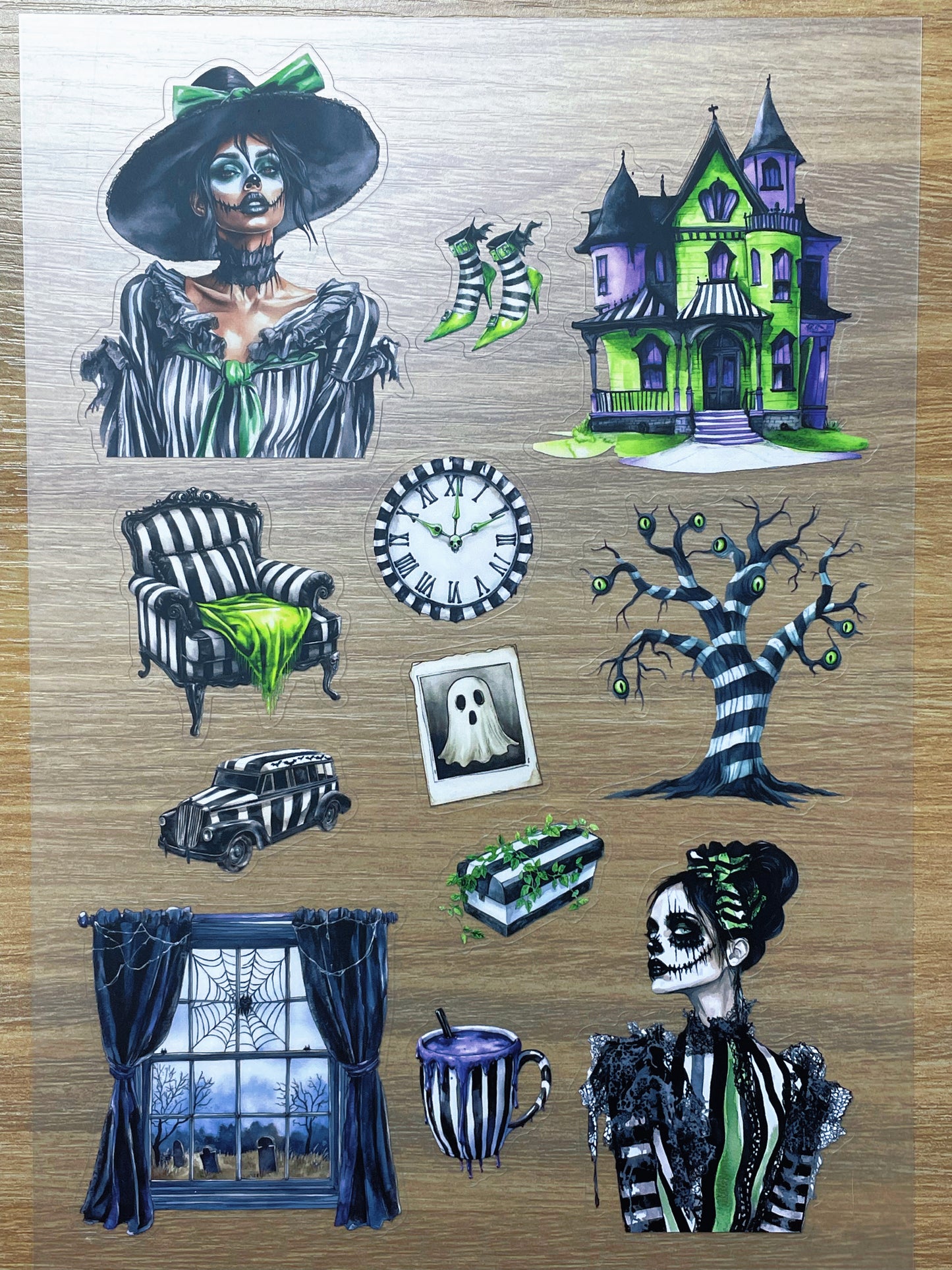 S121 Beetlejuice sticker pet precut A5 size 5 pieces