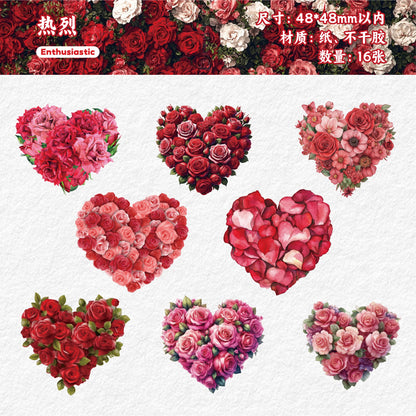 S-36 Heart Flower Series sticker 6Style