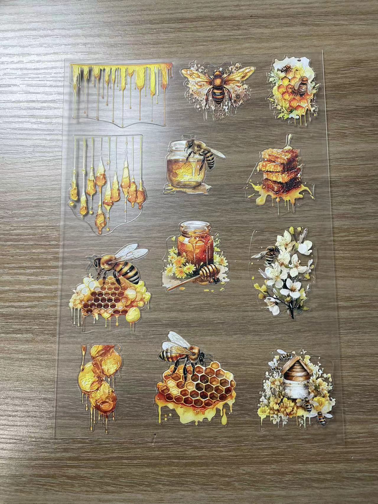 E-5 Honey BeeEmbossed stickers