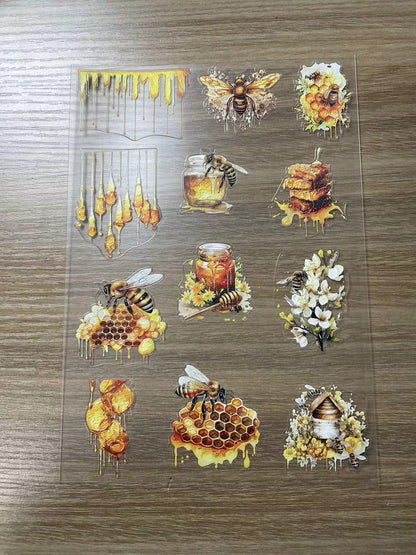 E-5 Honey BeeEmbossed stickers