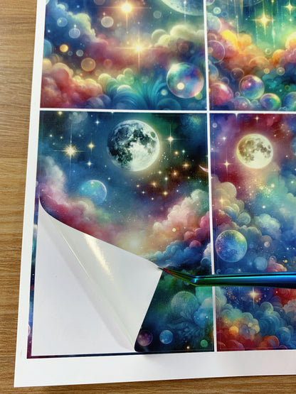A-021  ATC background precut sticker  A4 size（1Pieces)