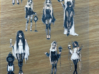 E-66 Gothic Maiden Night 3D Embossed sticker 1 piece