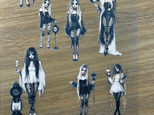 E-66 Gothic Maiden Night 3D Embossed sticker 1 piece