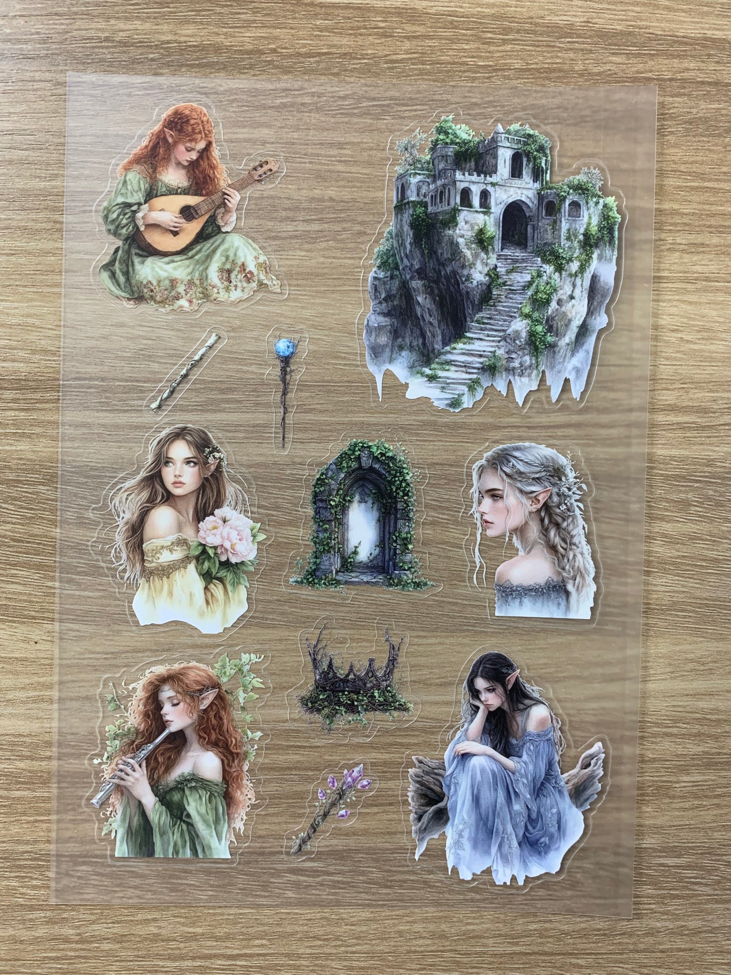 S18 Elven Guardians of the Ruins sticker pet precut A5 size 6 pieces