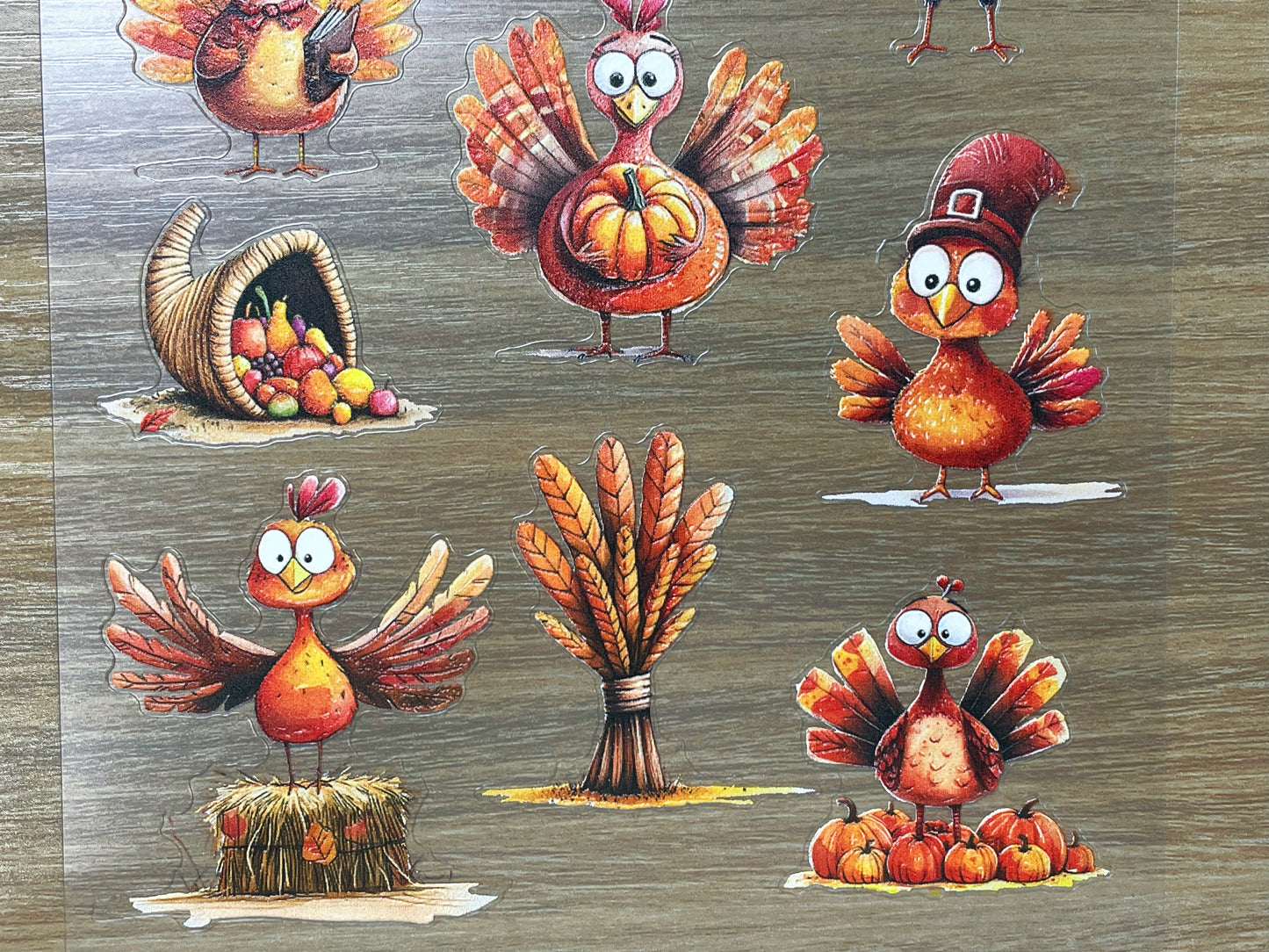 E-120 Thanksgiving Barnyard 3D Embossed sticker 1 piece