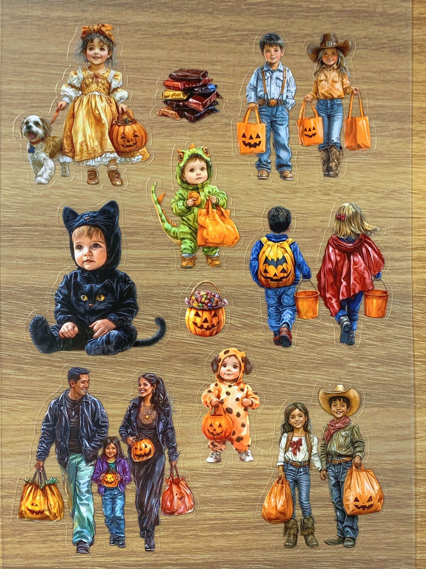 S38 Halloween Candy Night  sticker pet precut A5 size 4 pieces