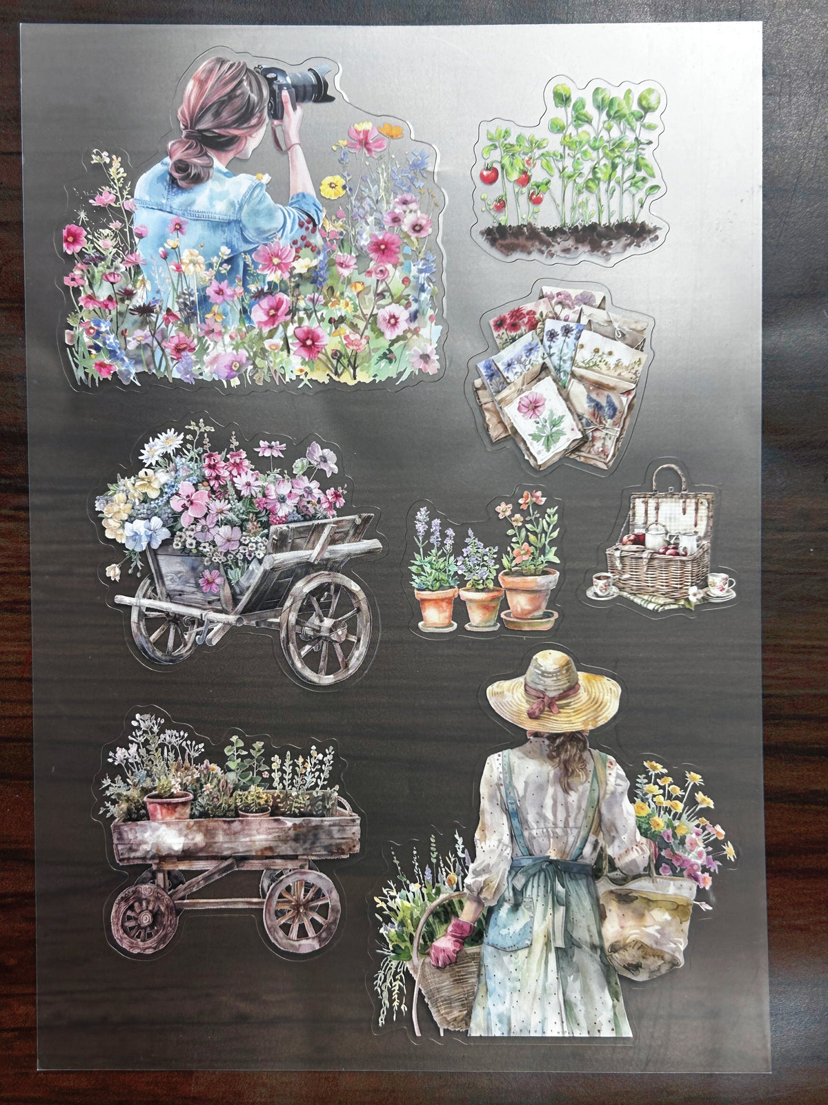 S-177 Garden sticker pet precut A5 size 5 pieces