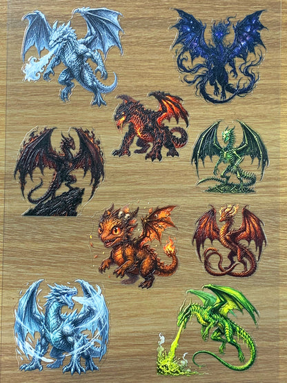 E-94 Dragon 3D Embossed sticker 1 piece
