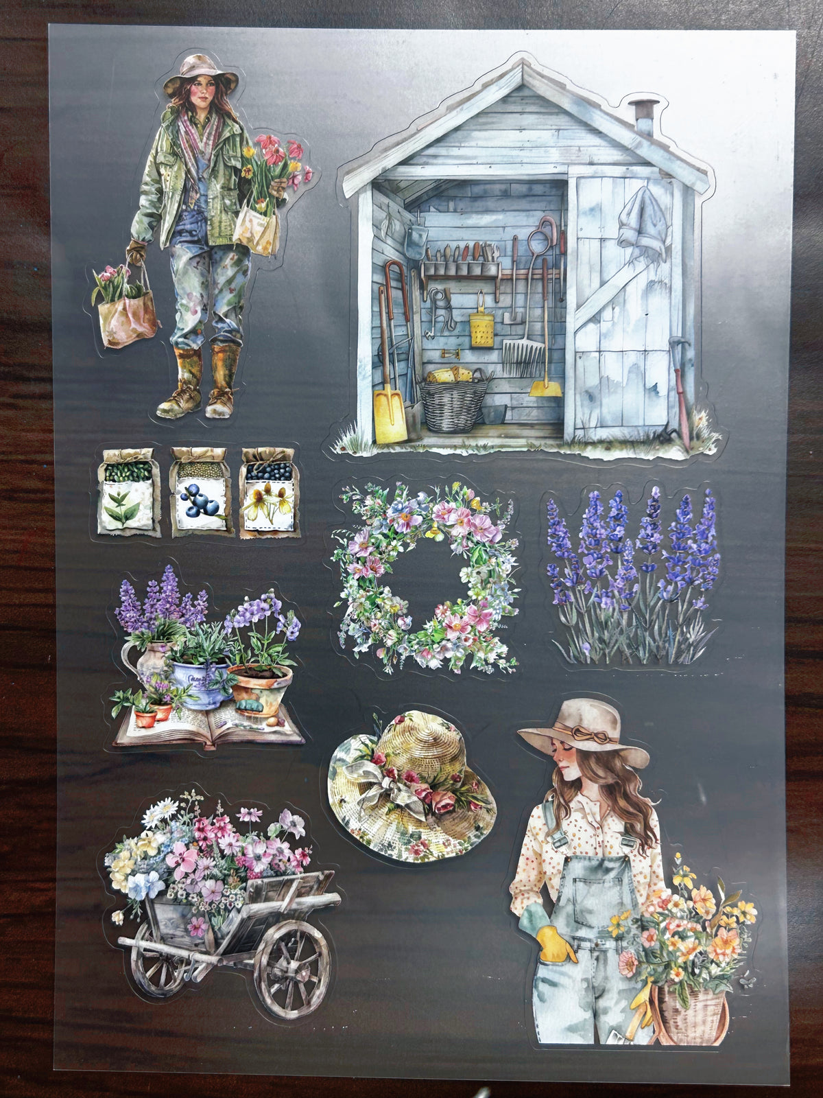 S-177 Garden sticker pet precut A5 size 5 pieces