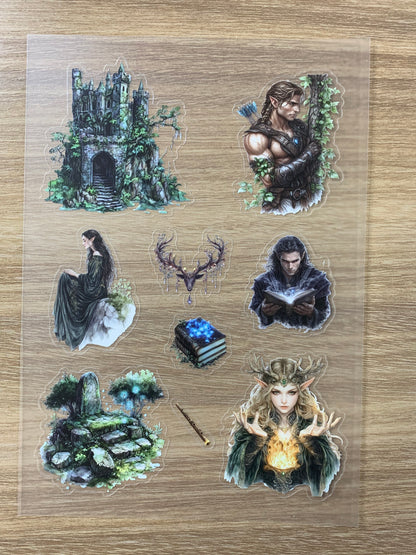 S18 Elven Guardians of the Ruins sticker pet precut A5 size 6 pieces