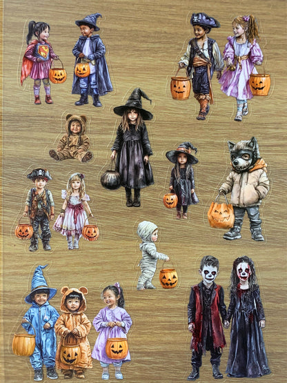 S38 Halloween Candy Night  sticker pet precut A5 size 4 pieces