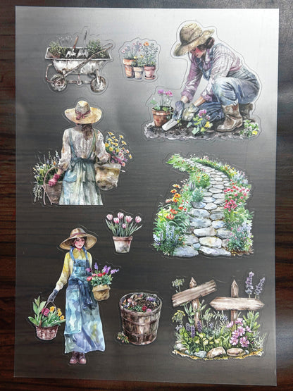S-177 Garden sticker pet precut A5 size 5 pieces