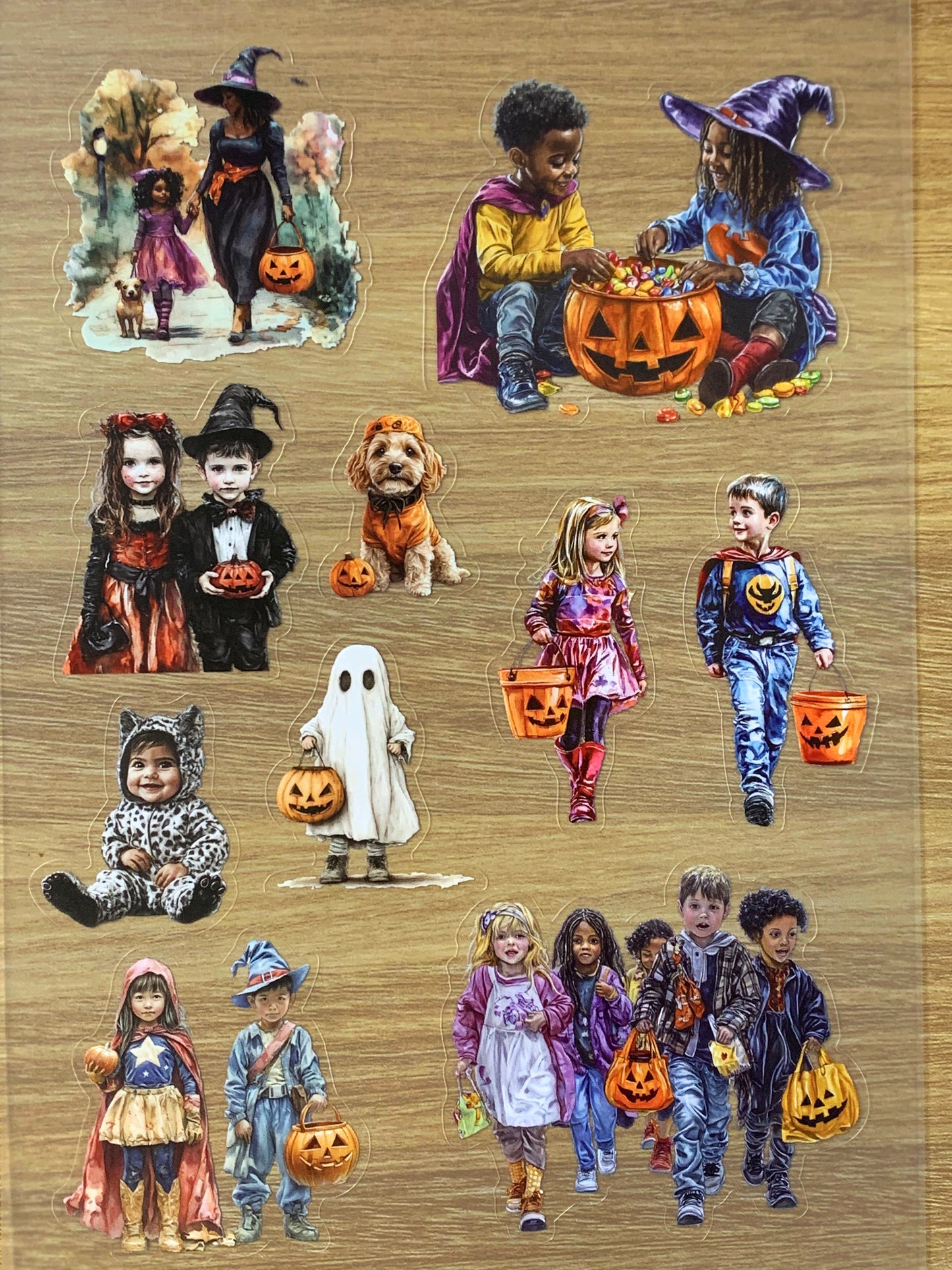 S38 Halloween Candy Night  sticker pet precut A5 size 4 pieces