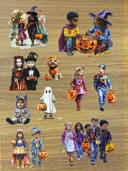S38 Halloween Candy Night  sticker pet precut A5 size 4 pieces