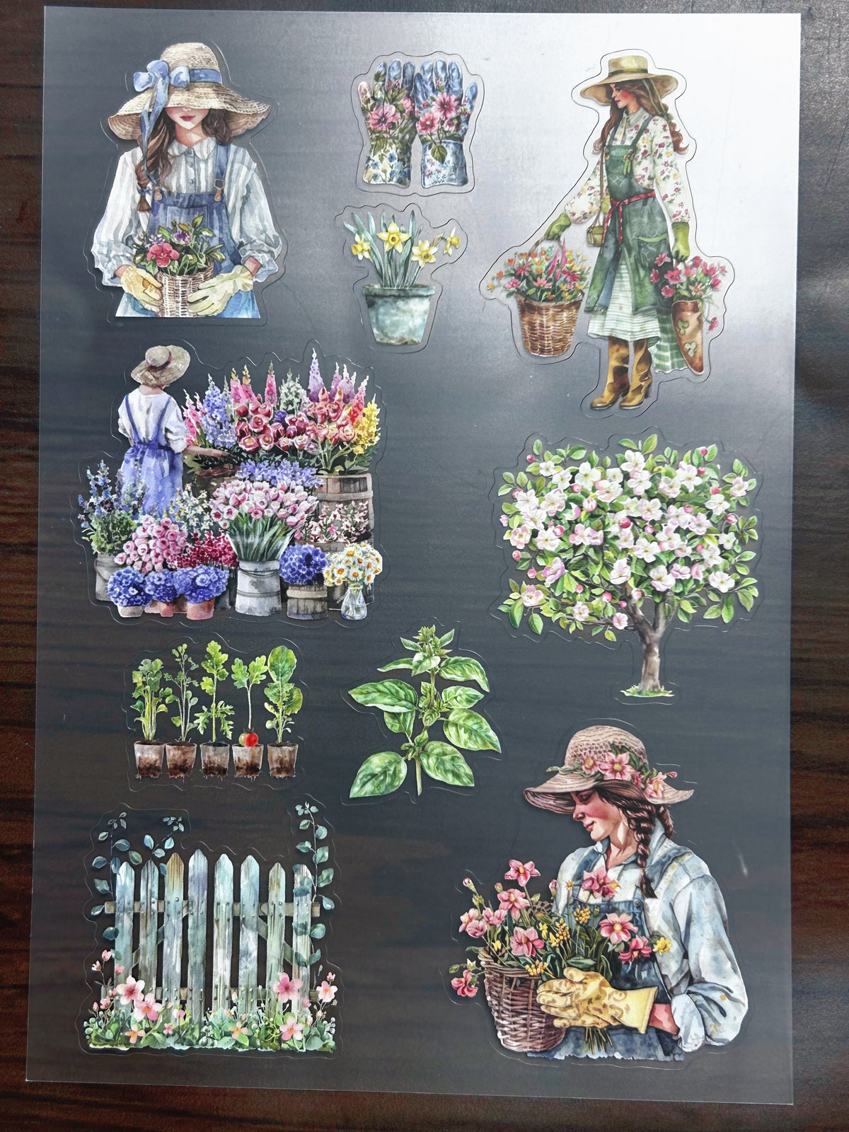 S-177 Garden sticker pet precut A5 size 5 pieces