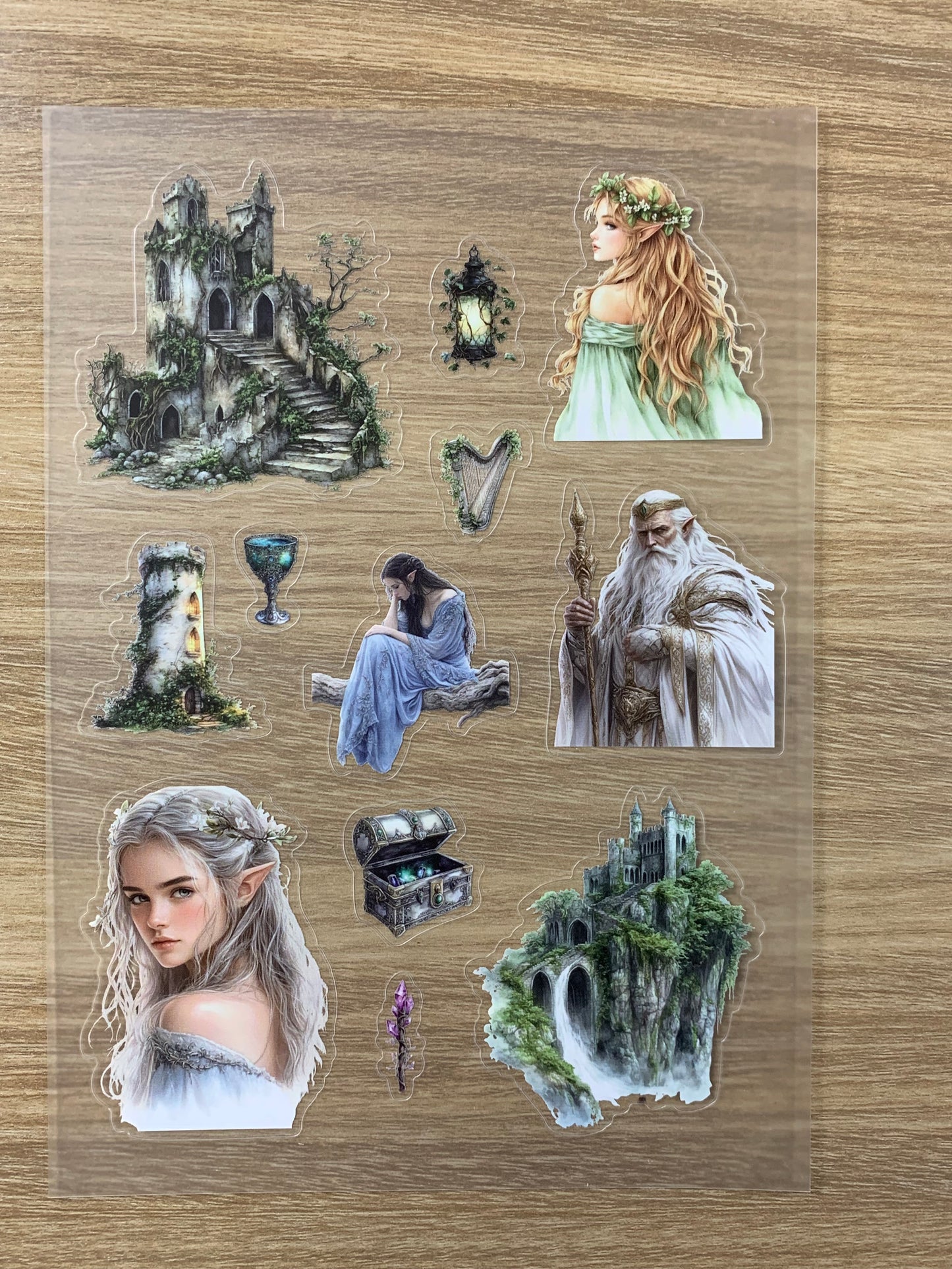 S18 Elven Guardians of the Ruins sticker pet precut A5 size 6 pieces