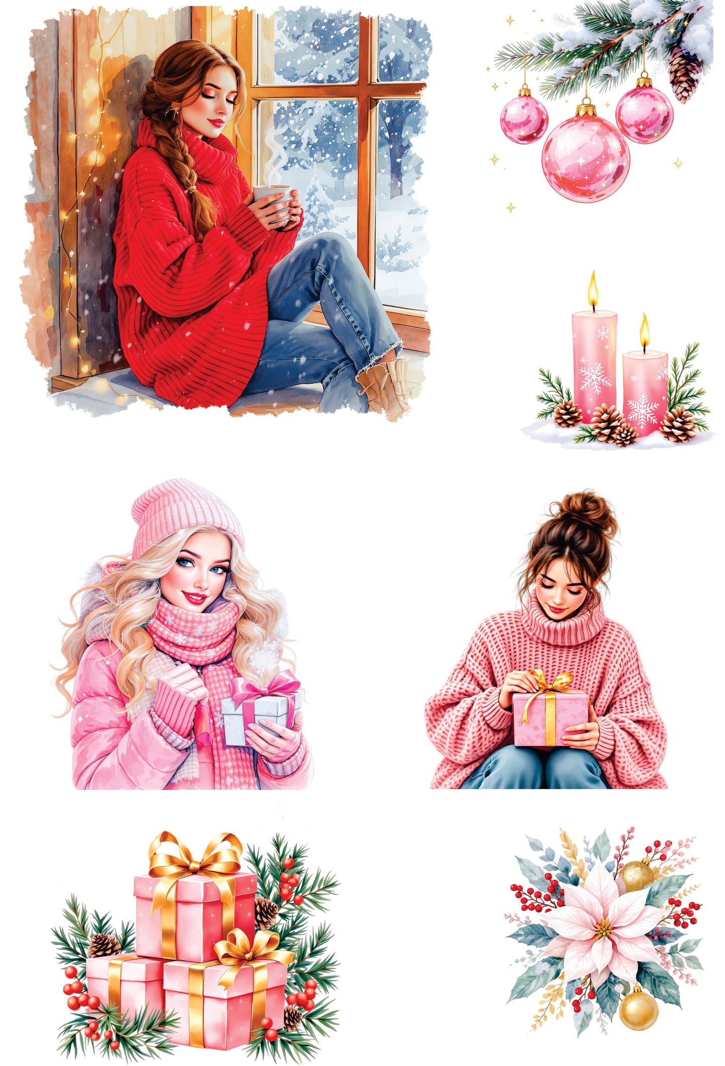 Sticker Book-1  Merry Christmas 20 pieces (10 pet precut, 10 washi),A5 size