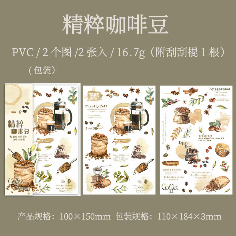 S-22 Coffee Transfer Sticker Hazy Coffee Fragrance Dream Series  6Style