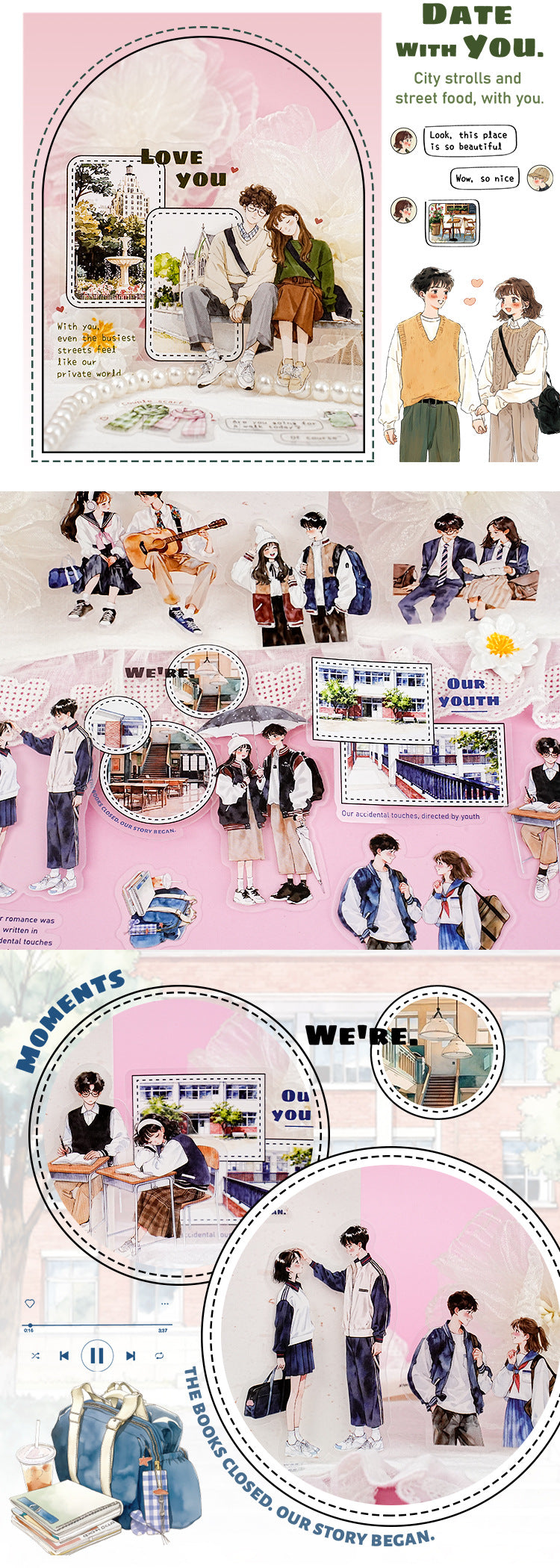 S-32  The Rest of My Life with You Series Couple Theme Sticker 6Style