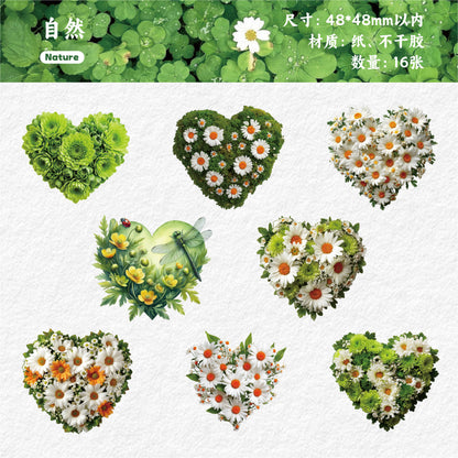 S-36 Heart Flower Series sticker 6Style