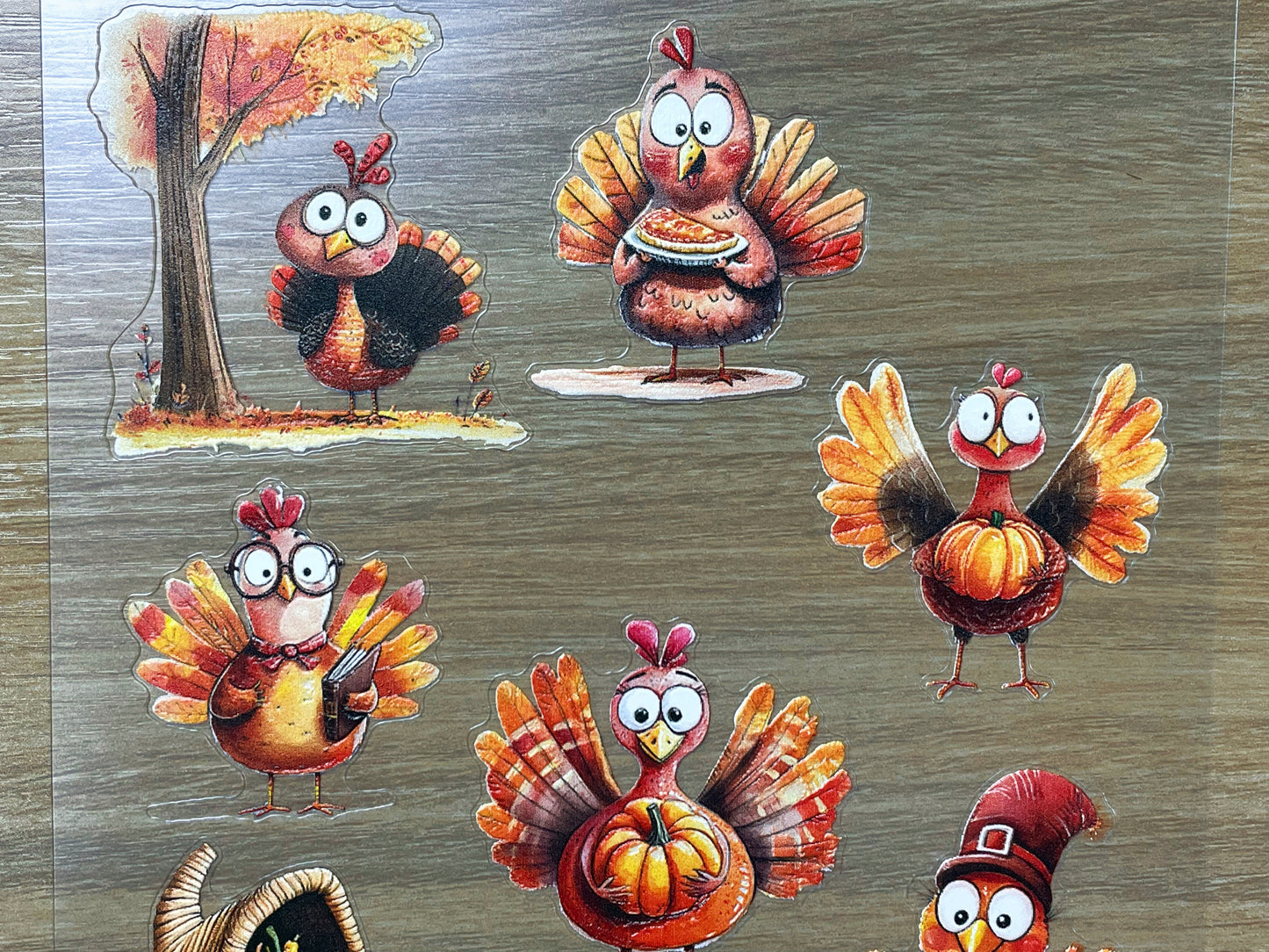 E-120 Thanksgiving Barnyard 3D Embossed sticker 1 piece