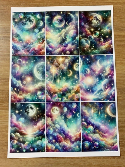A-021  ATC background precut sticker  A4 size（1Pieces)