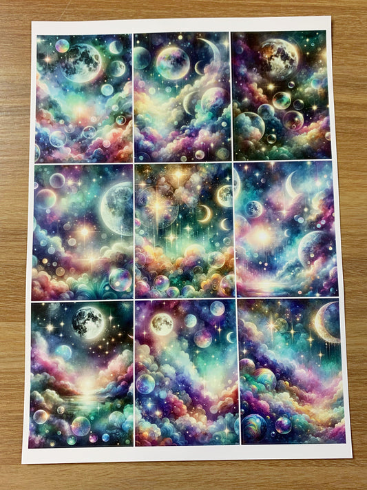 A-021  ATC background precut sticker  A4 size（1Pieces)