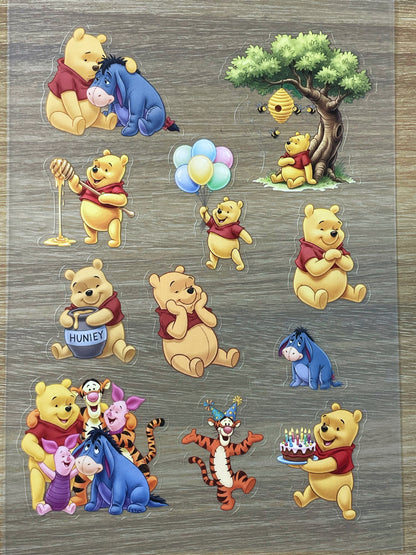 S27  Winnie the Pooh sticker pet precut A5 size 5 pieces