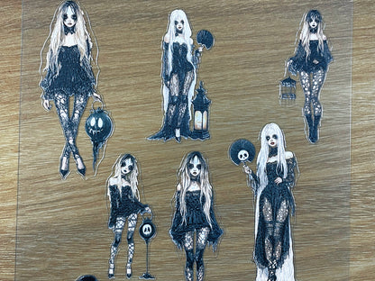 E-66 Gothic Maiden Night 3D Embossed sticker 1 piece