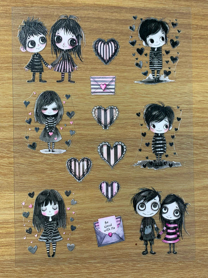 E-91 Gothic Lover 3D Embossed sticker 1 piece