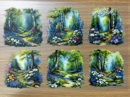 S88 Secret Birch Path  sticker pet precut A4 size 2 pieces