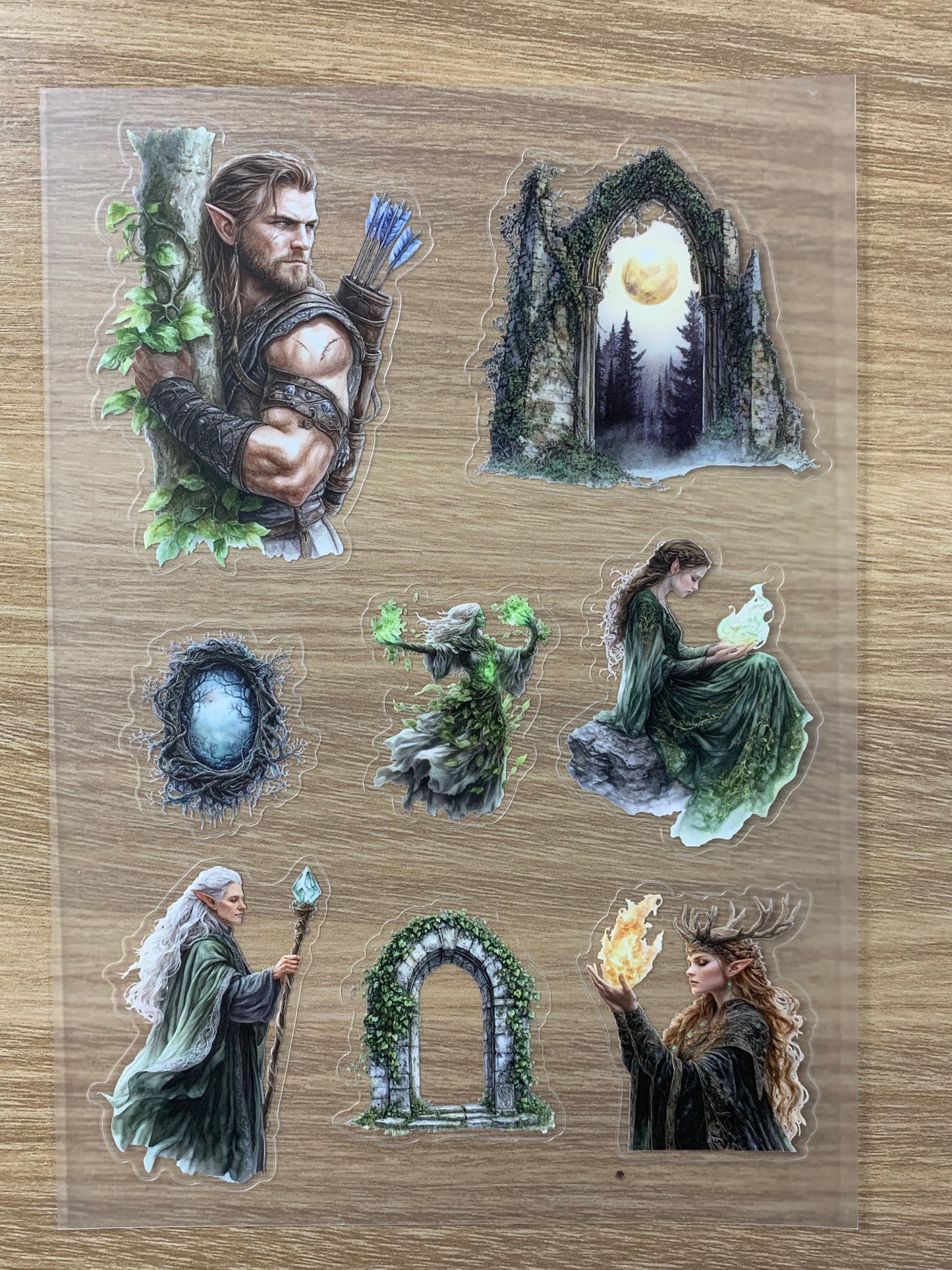 S18 Elven Guardians of the Ruins sticker pet precut A5 size 6 pieces