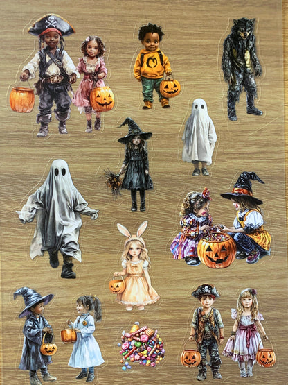S38 Halloween Candy Night  sticker pet precut A5 size 4 pieces