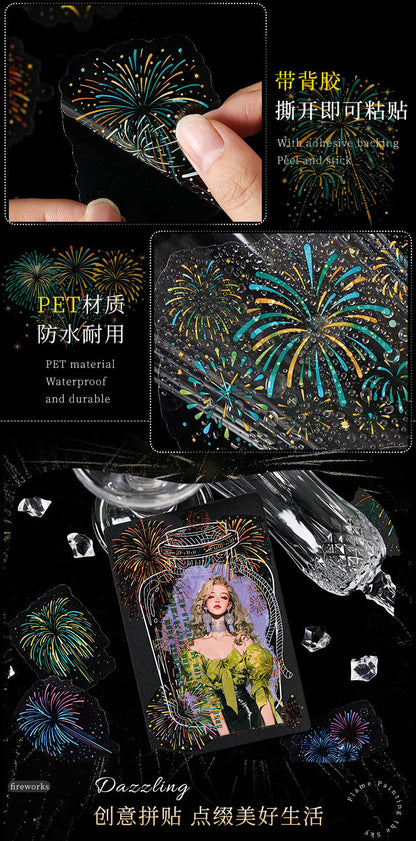 S-16 Dark Phantom PET Sticker package Gorgeous Fireworks Painting Series