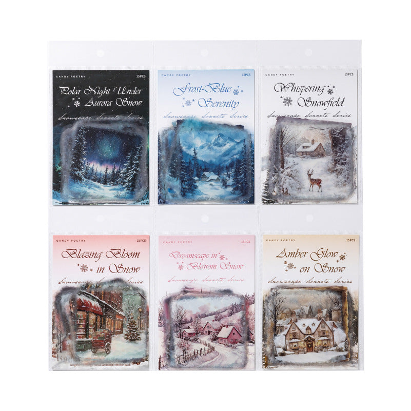 S-39  Large Size LandscapeSnow Poetry Series Winter Snow Scene 6Style