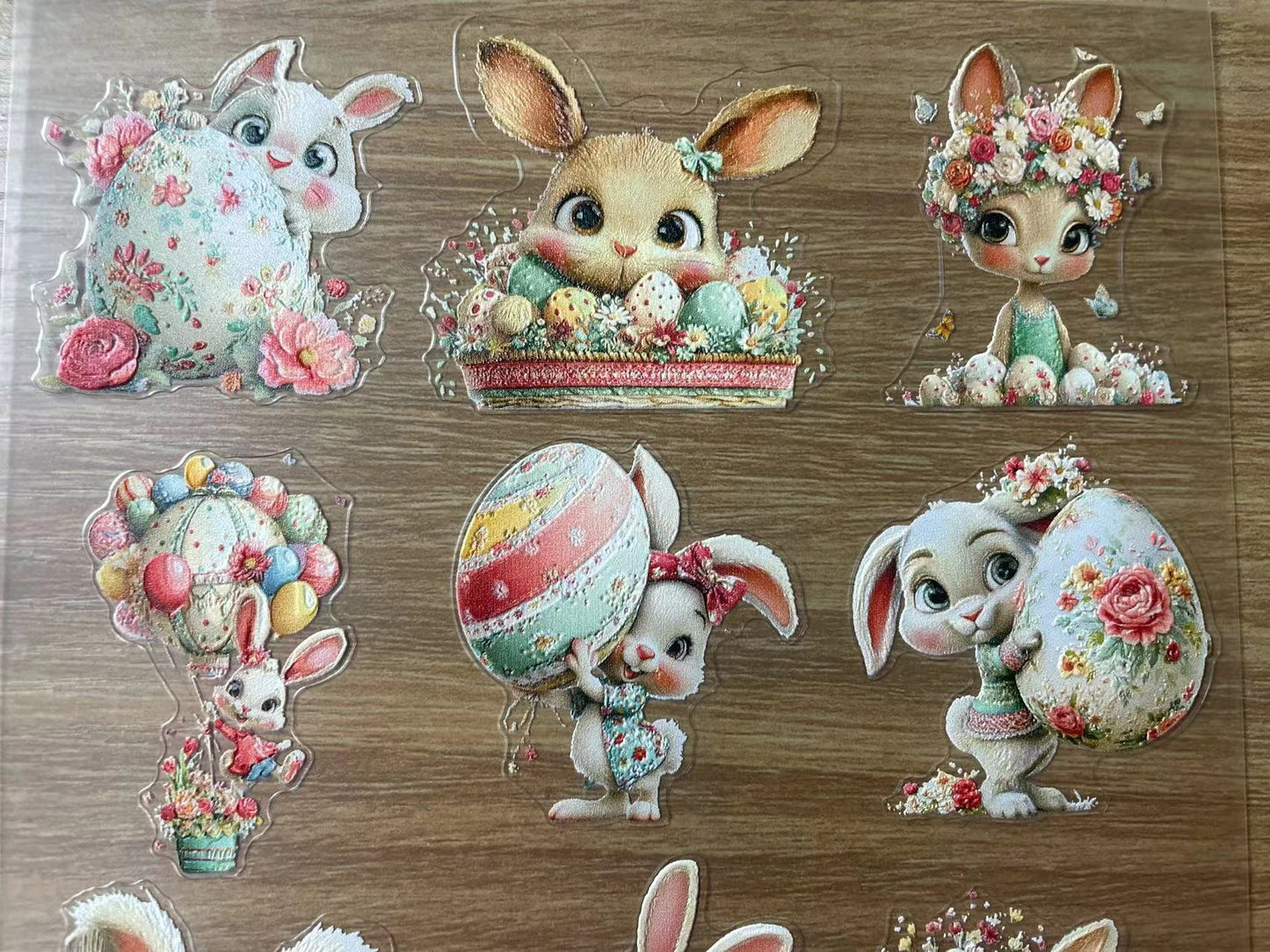 E-39 Easter bunny 3Dembossed sticker one piece