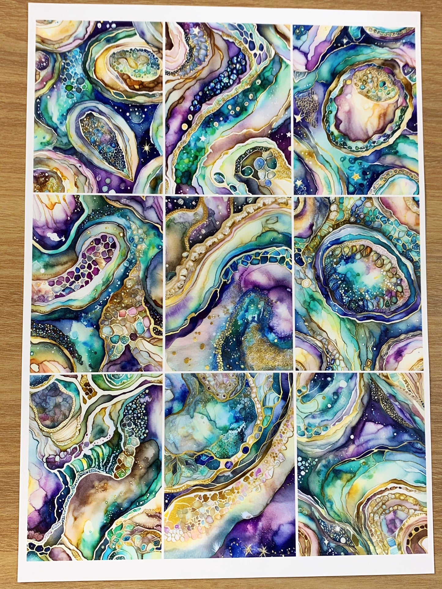 A-043  ATC background precut sticker  A4 size（1Pieces)