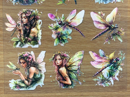 E-95 Green Elf Fairy 3D Embossed sticker 1 piece