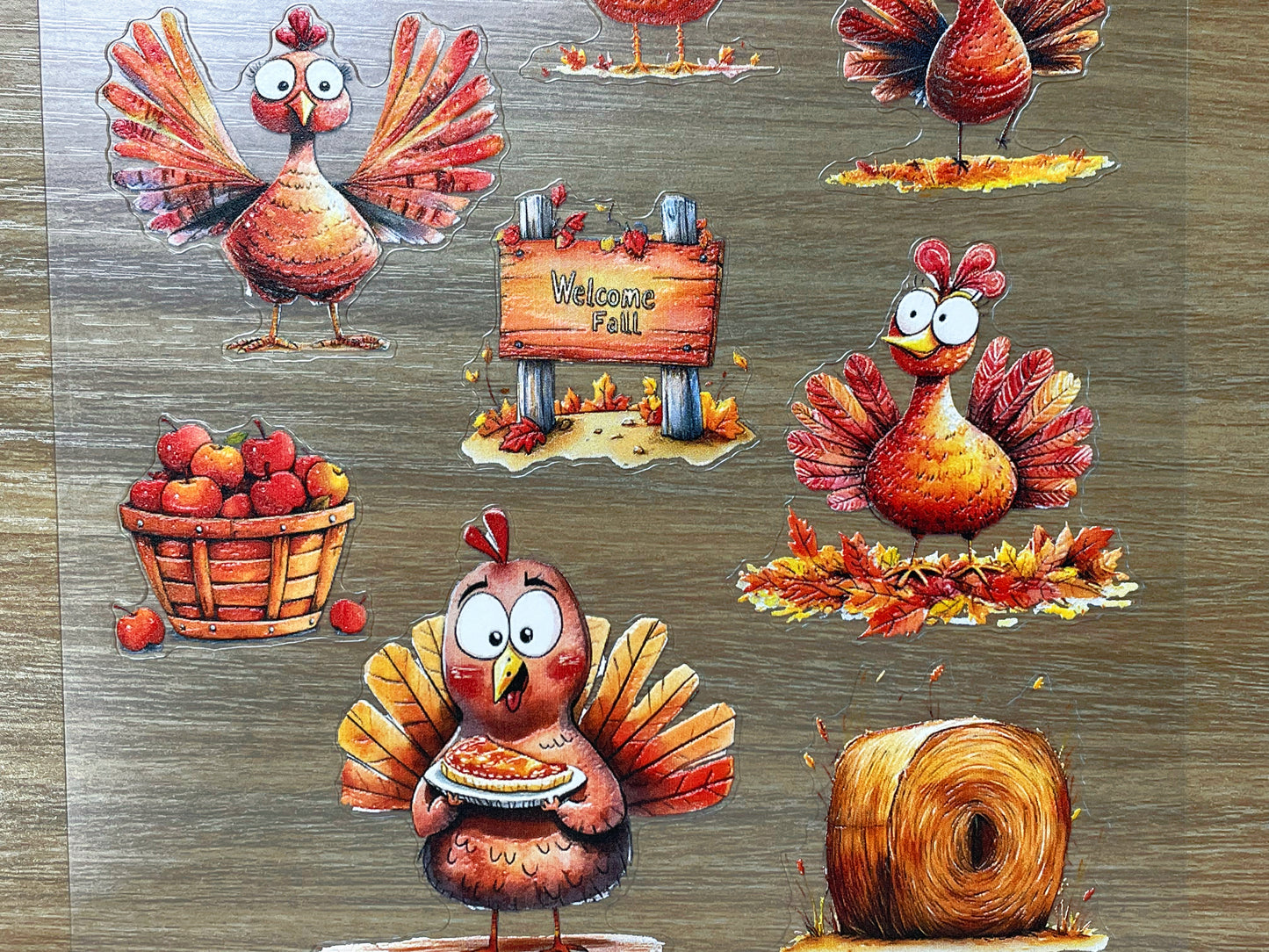 E-121 Thanksgiving Barnyard 2.0 3D Embossed sticker 1 piece
